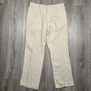 Paul & Shark Beige Lightweight Linen Trousers Pants Beach Yachting Travel, Sz 34
